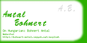 antal bohnert business card